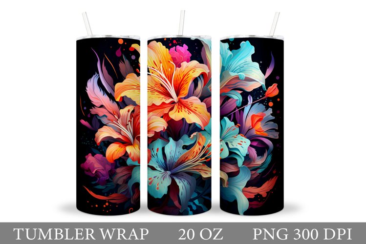 Flowers Tumbler Design. Flowers Tumbler Sublimation