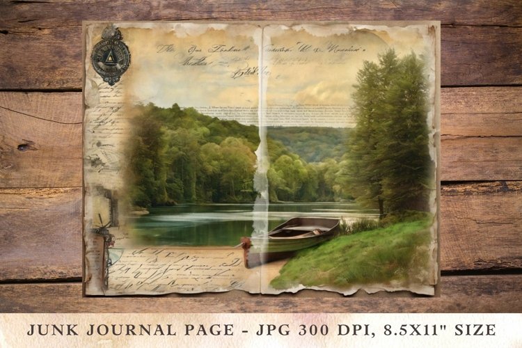Printable Junk Journal Pages postcard landscape 3