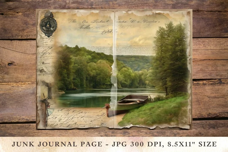 Printable Junk Journal Pages postcard landscape 3