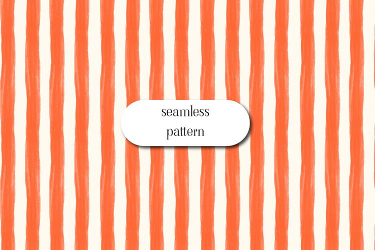 Coral Orange Vertical Stripe Seamless Pattern