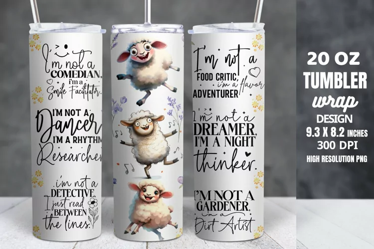 Funny Quotes 20oz Skinny Tumbler Sublimation