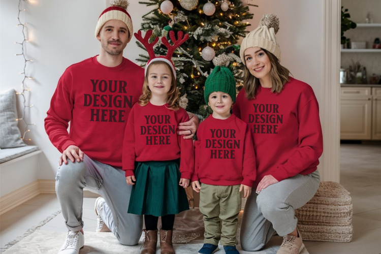 Christmas Family Group Matching Tshirt Mockups