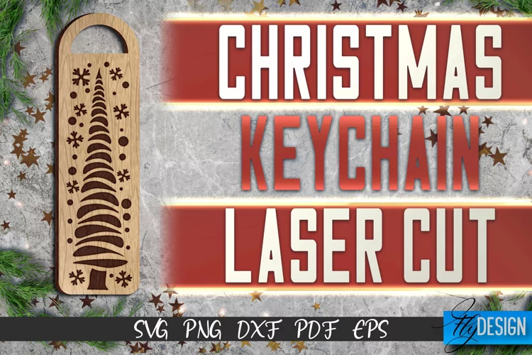 Christmas Keychain Laser Cut | Christmas Design | CNC File