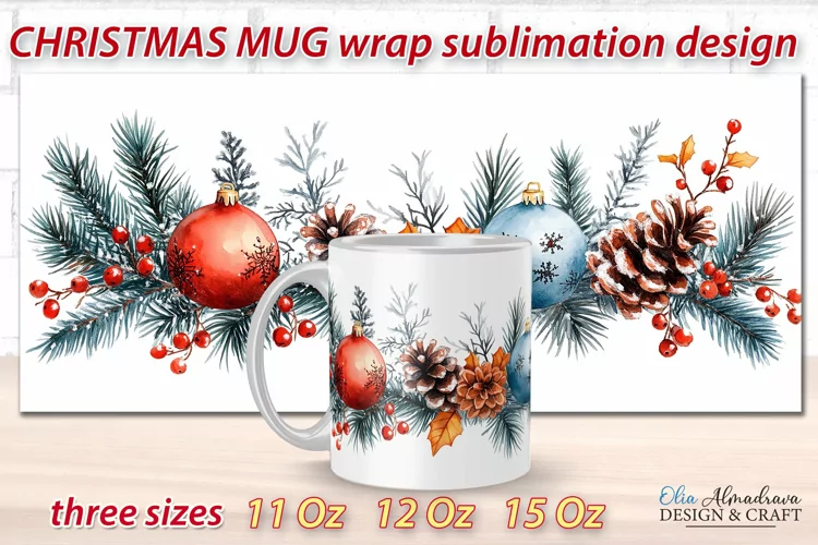 Christmas Mug Sublimation Template| Mug Wrap Cricut design