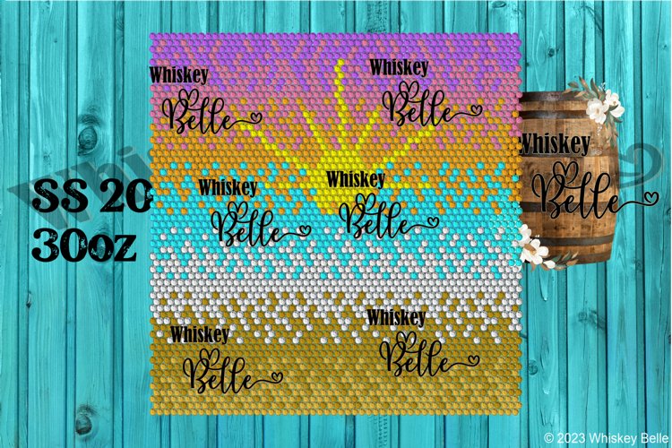 7 Color Sunset Beach Ombre SS20 30oz Rhinestone Template