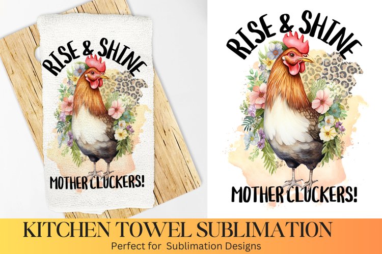 Rise   Shine, Farmhouse Kitchen Towel, Kitchen Towel