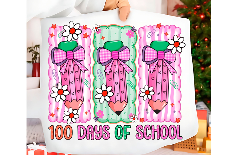 100 Days of School PNG, Pencil Bow