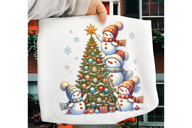 Cute Christmas Snowman PNG, Funny Christmas Snowman PNG example image 1