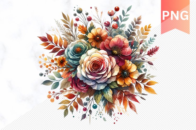 Autumn Botanical Sublimation - Clipart PNG Design