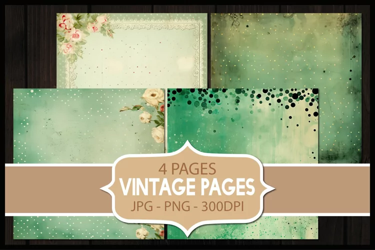 4 Vintage Abstract Digital Papers I Junk Journal Pages