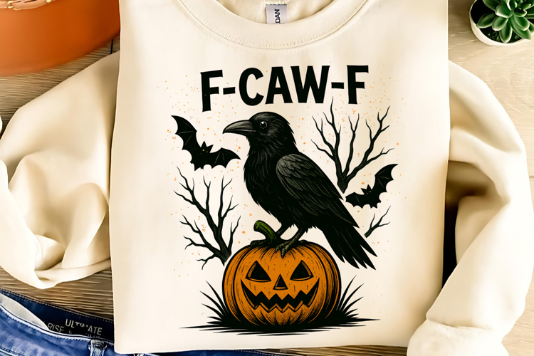 F-Caw-F Sublimation, Crow Raven PNG, F-CAW-F Funny Halloween