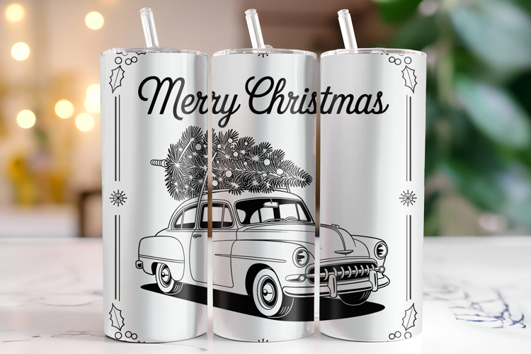 Merry Christmas Tumbler Wrap | Christmas | Sublimation