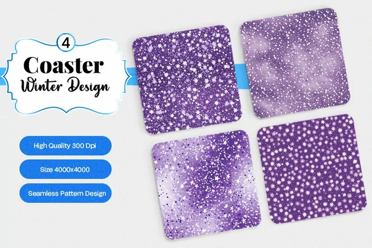 Square Coaster winter snow Sublimation