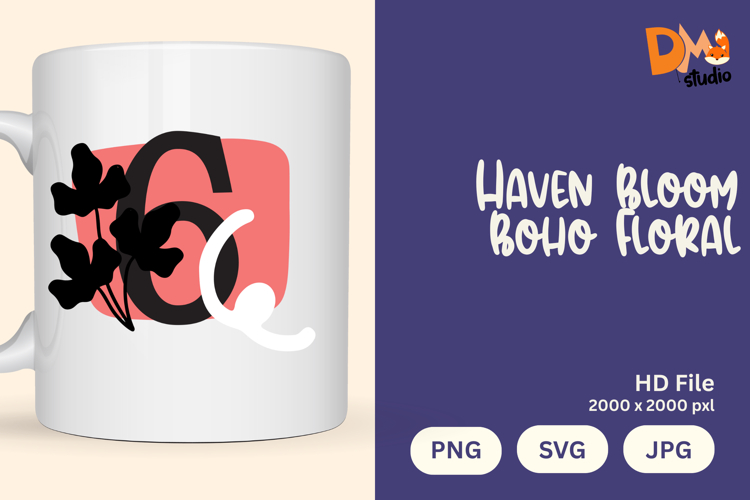 Haven Bloom Boho Floral Monogram