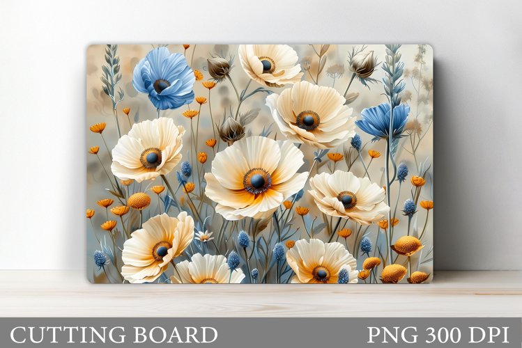 Wildflowers Cutting Board. Flowers Cutting Board Sublimation example image 1
