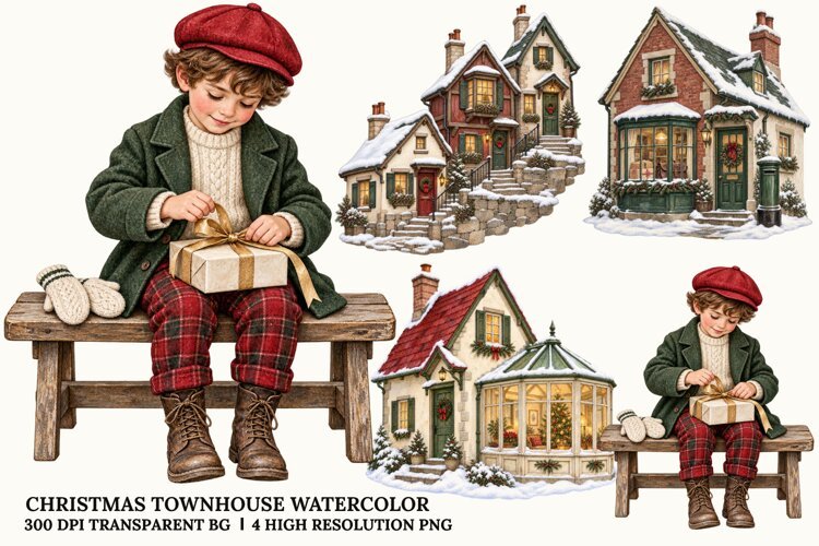 Christmas Tea Party PNG, Holiday Teacup Sublimation Design example image 1