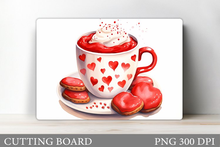 Drink Cutting Board Design. Valentine Cookies Cutting Board example image 1