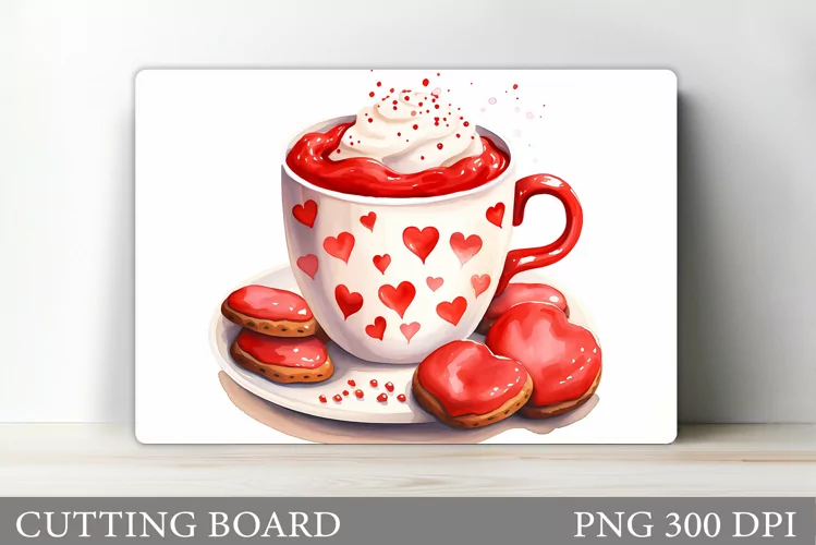 Drink Cutting Board Design. Valentine Cookies Cutting Board