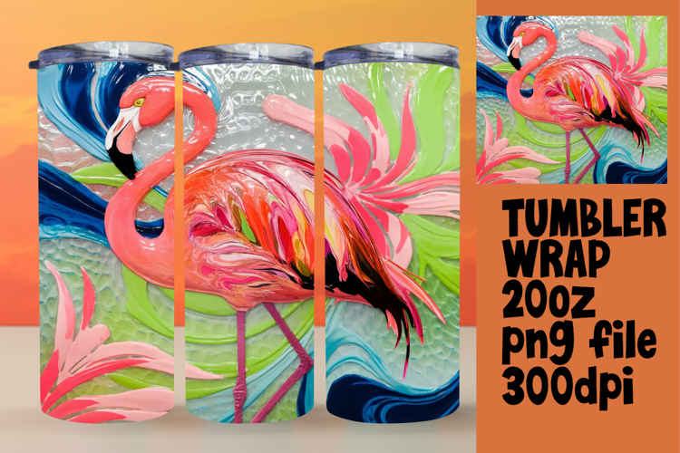 Sublimation Excellence for 20oz Tumbler , Flamingo example image 1