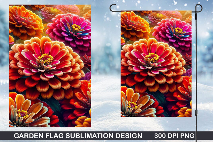 Flowers Garden Flag Sublimation| Summer Garden Flag PNG