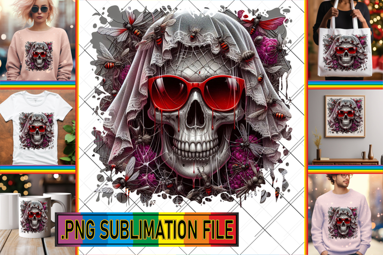 Joyful TOTE BAG Sublimation PNG, Skull