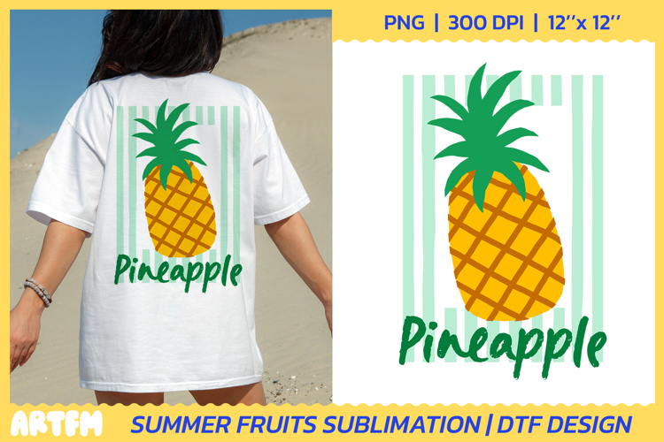 Pineapple Sublimation PNG | Summer Tropical Fruits DTF Print