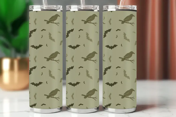 Halloween Tumbler Wrap Seamless Pattern