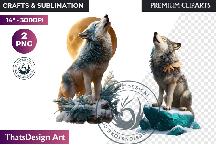 Wolf Watercolor Winter Animal Clipart Arctic Wildlife PNG