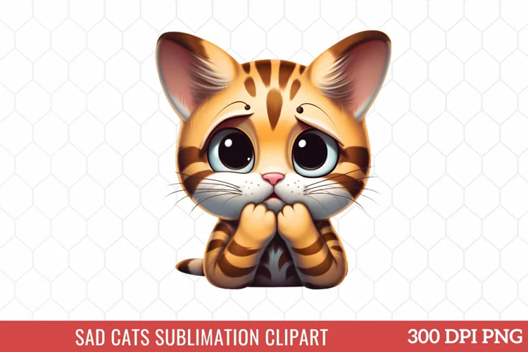Sad Cats Sublimation Clipart