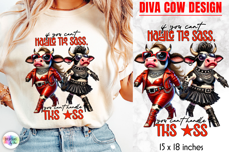 Funny Glamorous Cow Sublimation, Sassy Quotes PNG