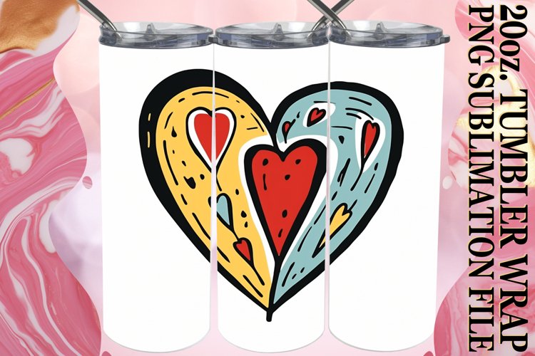 Sublimation Wrap Featuring Realistic Heart - 20oz Tumbler