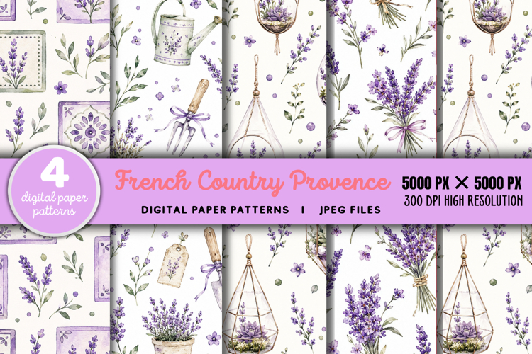 French Country Provence Digital Paper JPG