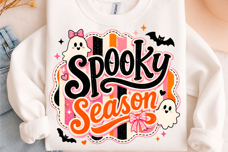 Preppy Spooky Season Ghost Halloween PNG