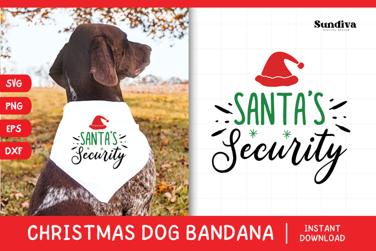 Christmas Dog Bandana Quotes SVG | Santa's Security