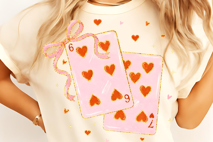 Playing Cards Valentine 6 7 PNG, Preppy 6 7 Six Seven PNG