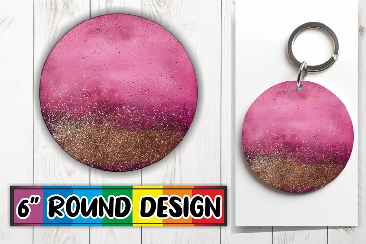 Sparkly Leopard Floral Sublimation Circle: Keychain   Coaste