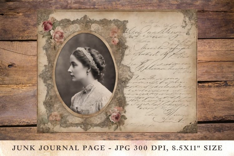 Printable Junk Journal Pages victorian girl / woman 7 example image 1