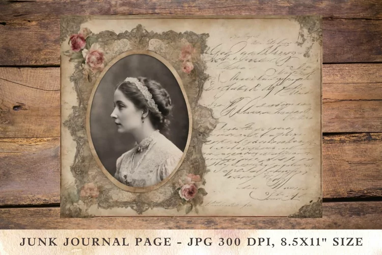 Printable Junk Journal Pages victorian girl / woman 7