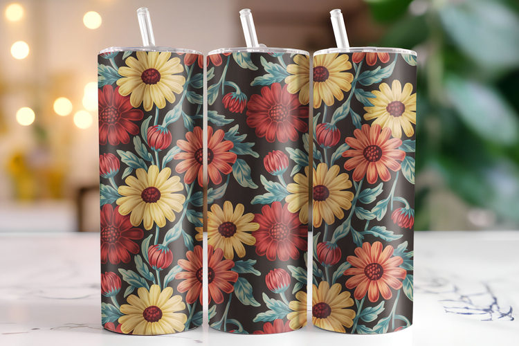 Flowers Tumbler Wrap | Sublimation | Tumblers