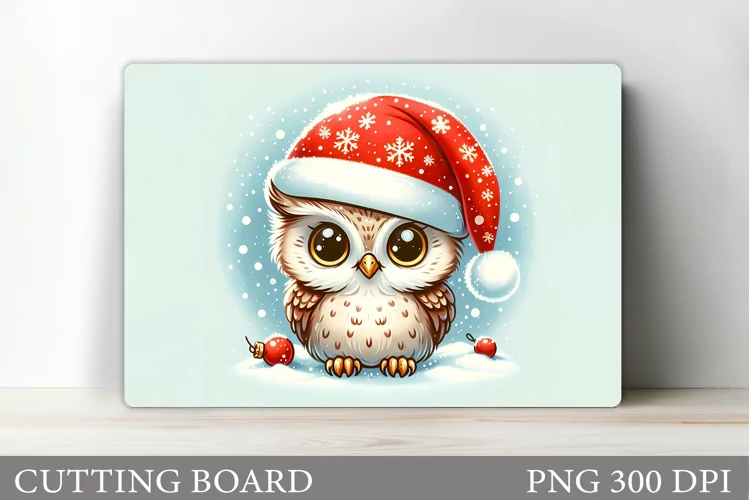 Christmas Owl Cutting Board. Christmas Cutting Board