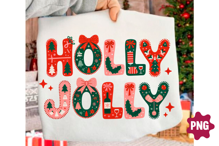 Preppy Holly Jolly Christmas PNG