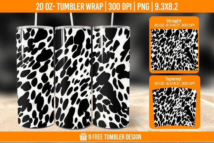 Cowhide Tumbler Wrap Designs, Sublimation Wrap