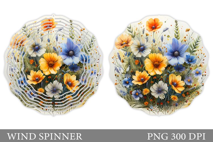 Wildflowers Wind Spinner. Summer Flowers Wind Spinner Design example image 1