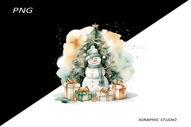 Christmas Snowman Clipart Image 11