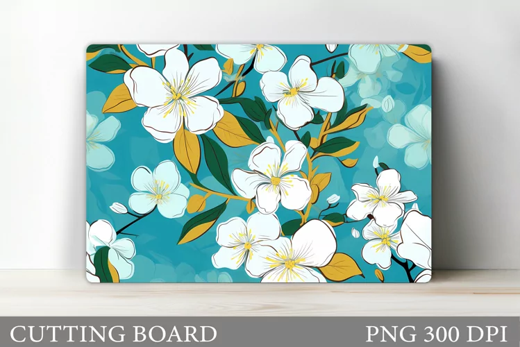 Flowers Cutting Board. Spring Flowers Cutting Board Design