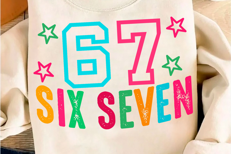 Six Seven 6 7 Funny Meme SVG PNG,