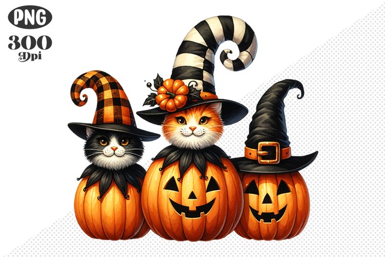 Halloween Cat And Pumpkin Sublimation - Clipart PNG Design