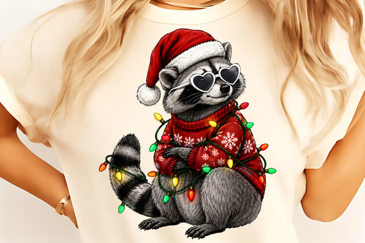 Jimothy Christmas Raccoon PNG, Funny Christmas Sublimation