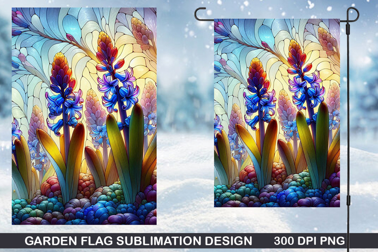 Flowers Garden Flag Sublimation| Winter Garden Flag PNG