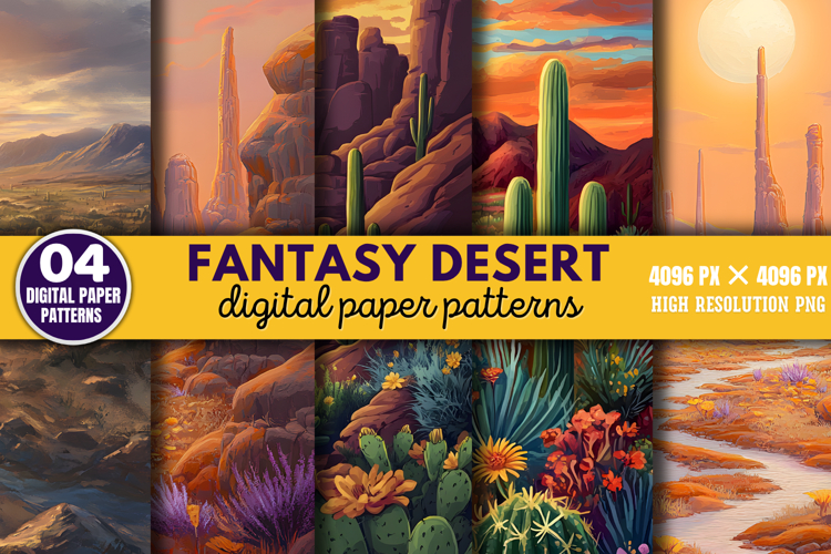 Fantasy Desert Background Digital Paper PNG